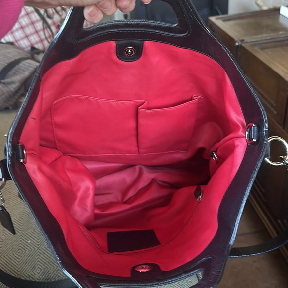 COACH💥VINTAGE💥Bonnie Leather Foldover Convertible Tote/Shoulder Bag - Picture 13 of 15